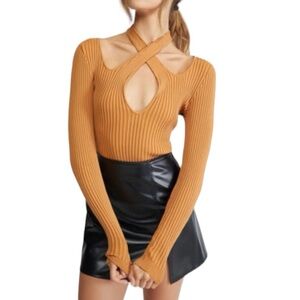 MINK PINK Gianna Knit Top - Pecan